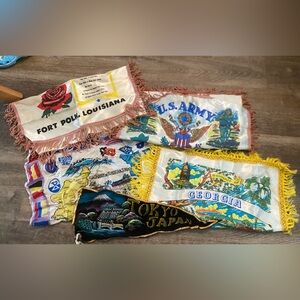 Collection Of Vintage 1940s Military Pillowcases For Wife/Scarf/Flag Pendant